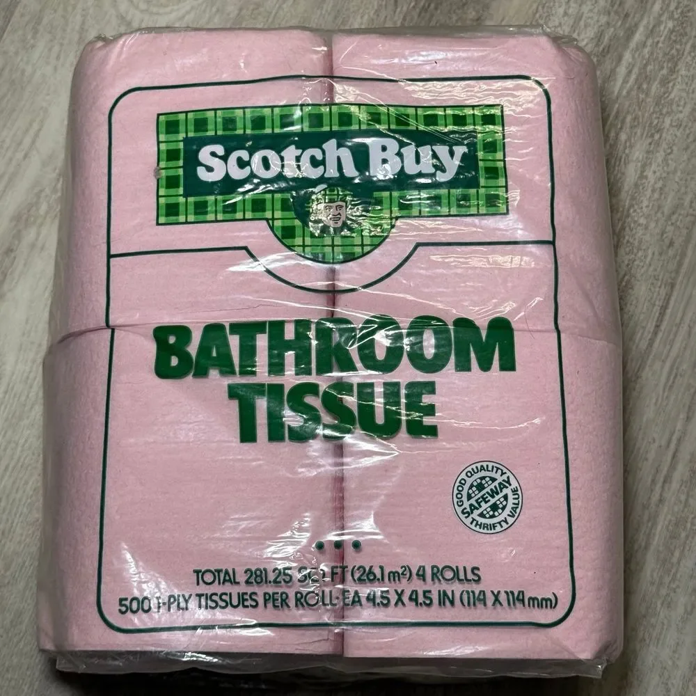Vintage Scotch Buy pink bathroom tissue 4 rolls‎ 1-ply